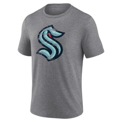 NHL,Custom Seattle Kraken Heritage Custom Tri-Blend T-Shirt - Gray