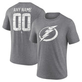 NHL,Custom Tampa Bay Lightning Heritage Custom Tri-Blend T-Shirt - Gray