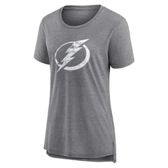 NHL,Custom Tampa Bay Lightning Women's Heritage Custom Tri-Blend T-Shirt - Gray