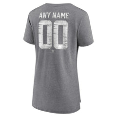 NHL,Custom Tampa Bay Lightning Women's Heritage Custom Tri-Blend T-Shirt - Gray