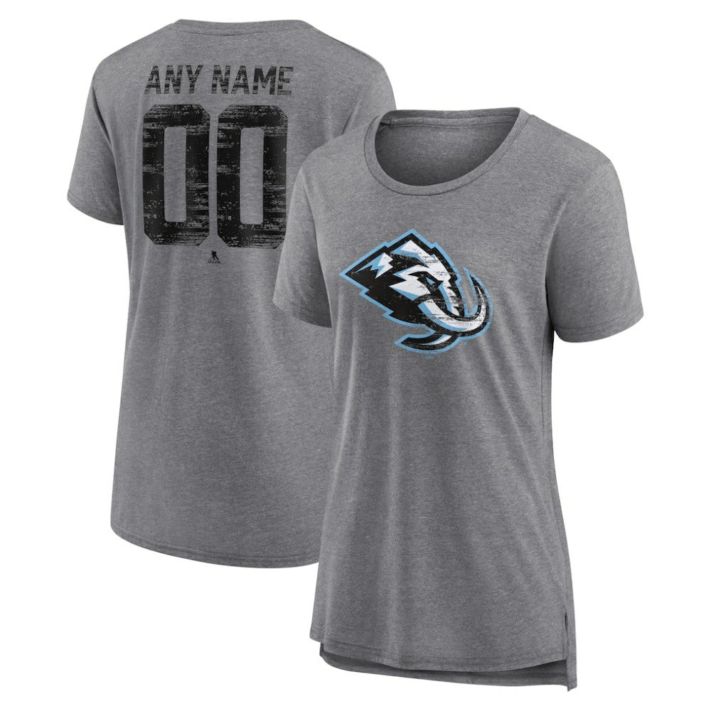 NHL,Custom Utah Mammoth Women's Heritage Custom Tri-Blend T-Shirt - Gray