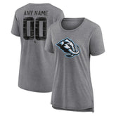 NHL,Custom Utah Mammoth Women's Heritage Custom Tri-Blend T-Shirt - Gray