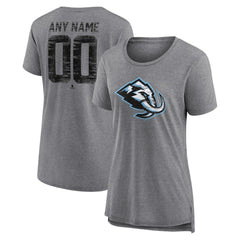 NHL,Custom Utah Mammoth Women's Heritage Custom Tri-Blend T-Shirt - Gray