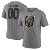 NHL,Custom Vegas Golden Knights Heritage Custom Tri-Blend T-Shirt - Gray