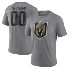 NHL,Custom Vegas Golden Knights Heritage Custom Tri-Blend T-Shirt - Gray