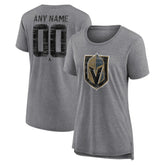 NHL,Custom Vegas Golden Knights Women's Heritage Custom Tri-Blend T-Shirt - Gray
