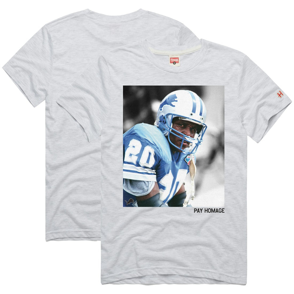 Barry Sanders Detroit Lions Homage Unisex Pay Homage Tri-Blend T-Shirt Ash