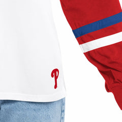 Philadelphia Phillies G-III 4Her by Carl Banks Women's Key Player Oversized Hooded Long Sleeve T-Shirt - White/Red T-shirts