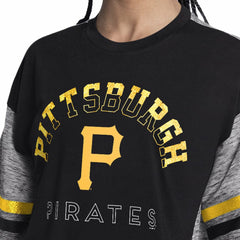 Pittsburgh Pirates G-III 4Her by Carl Banks Women's Off-Season Oversized Top - Black Tops