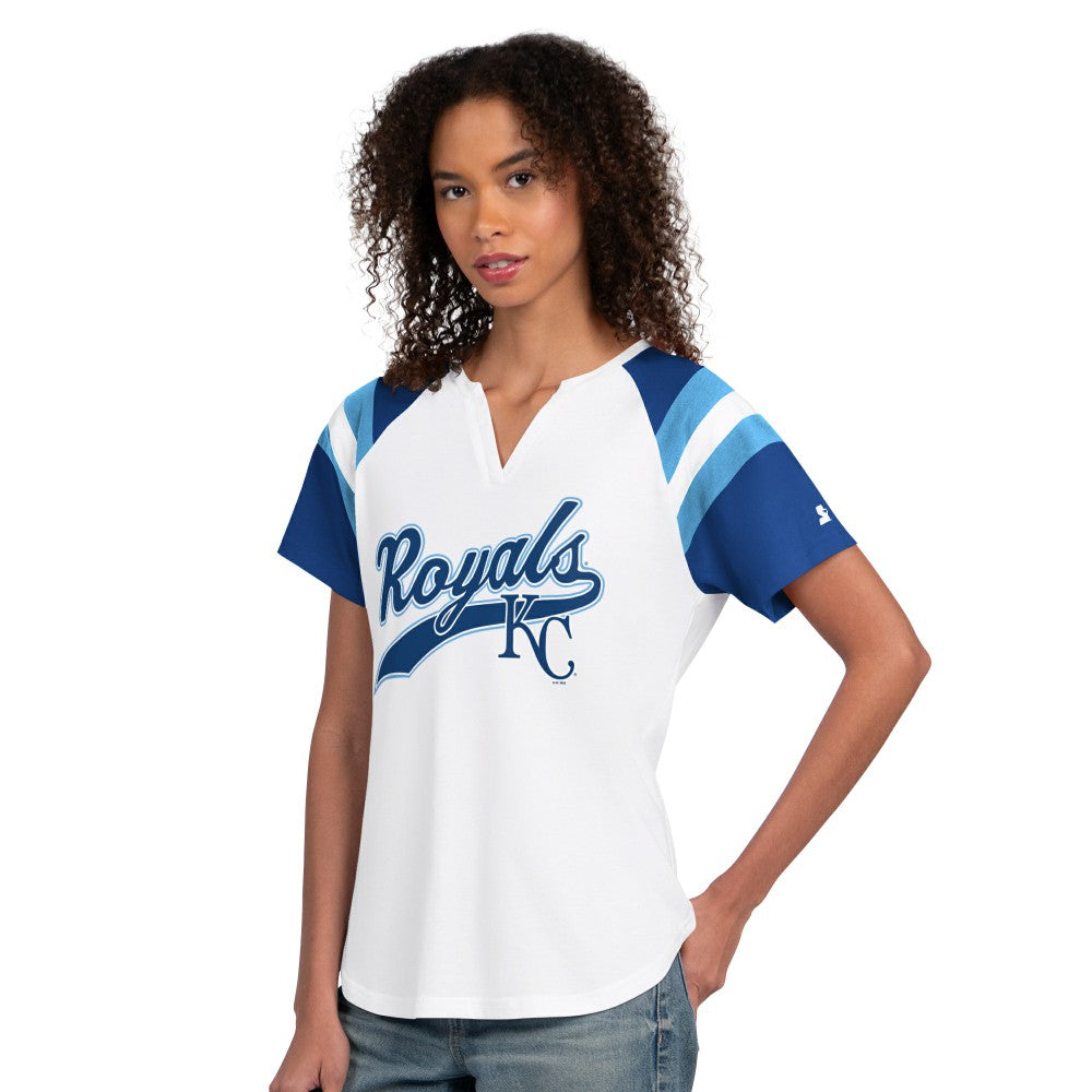 Kansas City Royals Starter Women's Game On Notch Neck T-Shirt - White T-shirts