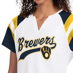 Milwaukee Brewers Starter Women's Game On Notch Neck T-Shirt - White T-shirts