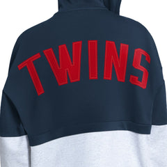 Minnesota Twins Starter Women's Wishbone Full-Zip Hoodie - Navy/Heather Gray Hoodies