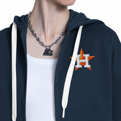 Houston Astros Starter Women's Wishbone Full-Zip Hoodie - Navy/Heather Gray Hoodies