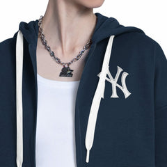 New York Yankees Starter Women's Wishbone Full-Zip Hoodie - Navy/Heather Gray Hoodies