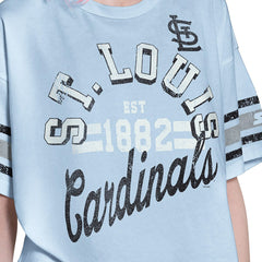 St. Louis Cardinals Starter Women's Cropped Hurry Up Offense T-Shirt - Light Blue T-shirts