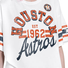 Houston Astros Starter Women's Cropped Hurry Up Offense T-Shirt - White T-shirts
