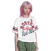 Boston Red Sox Starter Women's Cropped Hurry Up Offense T-Shirt - White T-shirts