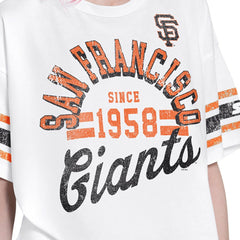 San Francisco Giants Starter Women's Cropped Hurry Up Offense T-Shirt - White T-shirts