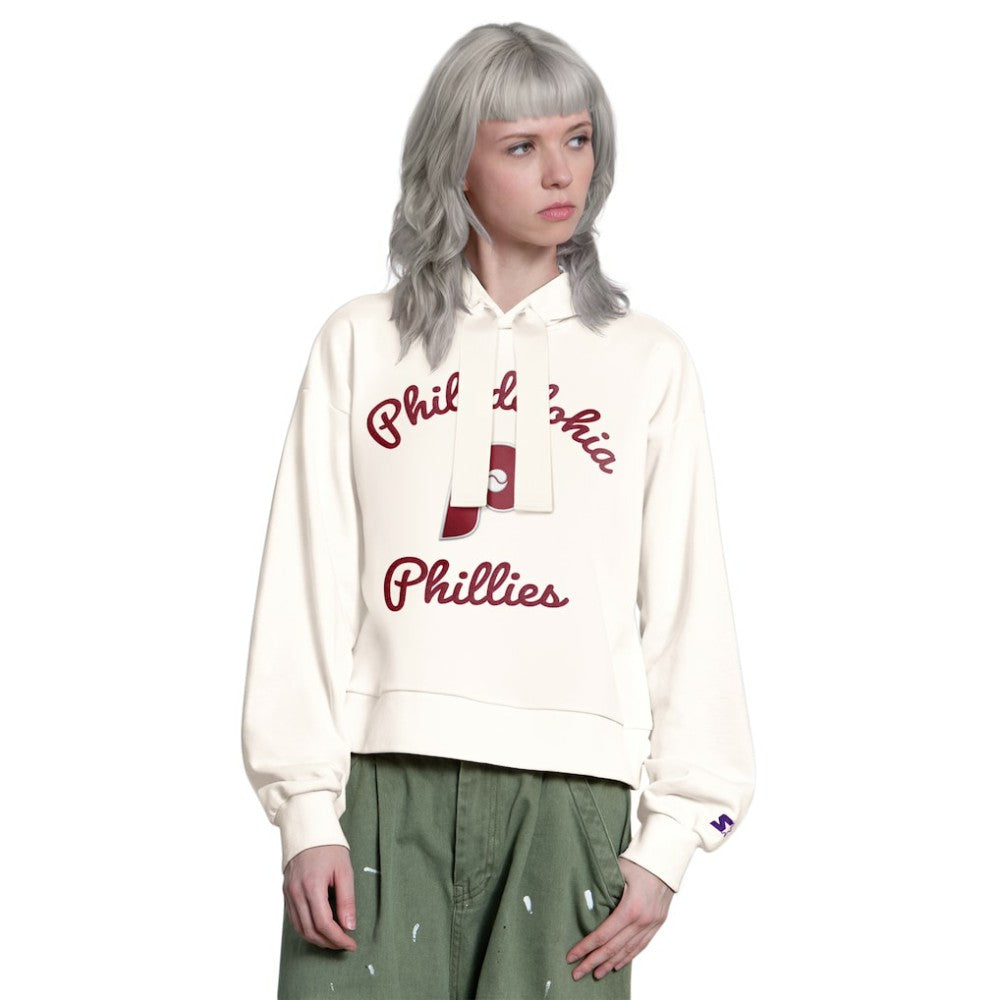 Philadelphia Phillies Starter Women's Baseline Hoodie Sweatshirt - Cream Hoodies