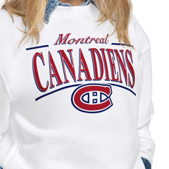 NHL Montreal Canadiens Starter Women's Arch Stripe Fleece Sweatshirt - White