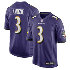 NFL Chidobe Awuzie Baltimore Ravens Team Game Jersey - Purple
