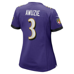 NFL Chidobe Awuzie Baltimore Ravens Women's Team Game Jersey - Purple