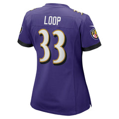 NFL Tyler Loop Baltimore Ravens Women's Team Game Jersey - Purple