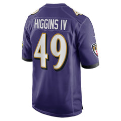 NFL Jay Higgins IV Baltimore Ravens Team Game Jersey - Purple