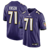 NFL Carson Vinson Baltimore Ravens Team Game Jersey - Purple