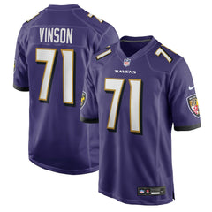 NFL Carson Vinson Baltimore Ravens Team Game Jersey - Purple