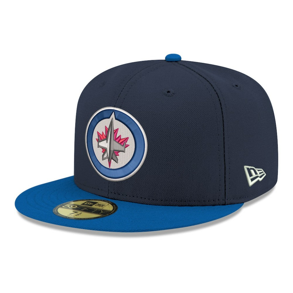 NHL Winnipeg Jets New Era Core Logo Two-Tone 59FIFTY Fitted Hat - Navy