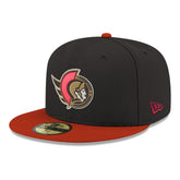 NHL Ottawa Senators New Era Core Logo Two-Tone 59FIFTY Fitted Hat - Black