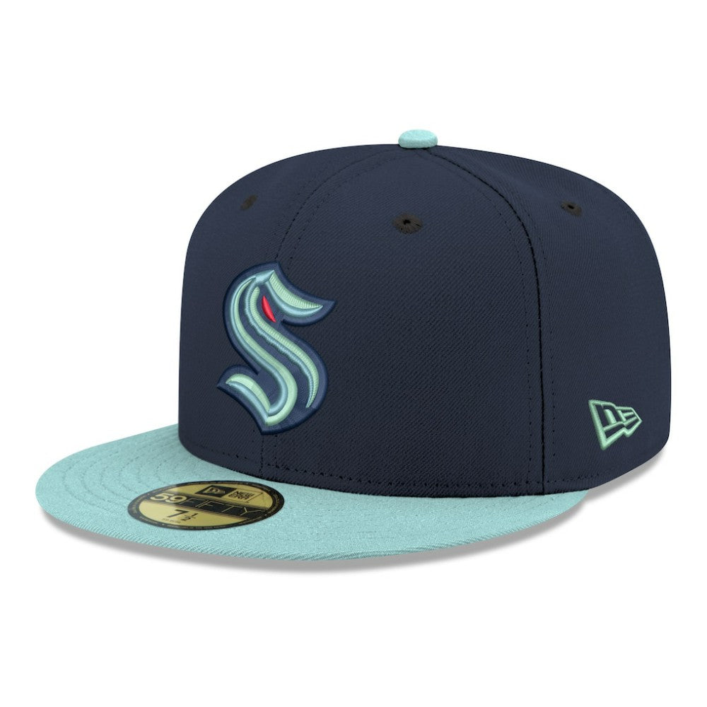 NHL Seattle Kraken New Era Core Logo Two-Tone 59FIFTY Fitted Hat - Navy