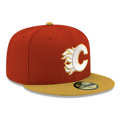 NHL Calgary Flames New Era Core Logo Two-Tone 59FIFTY Fitted Hat - Red