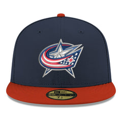 NHL Columbus Blue Jackets New Era Core Logo Two-Tone 59FIFTY Fitted Hat - Navy