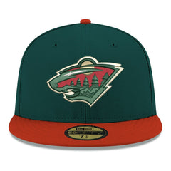 NHL Minnesota Wild New Era Core Logo Two-Tone 59FIFTY Fitted Hat - Green