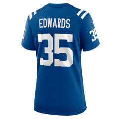 NFL Johnathan Edwards Indianapolis Colts Women's Team Game Jersey - Royal