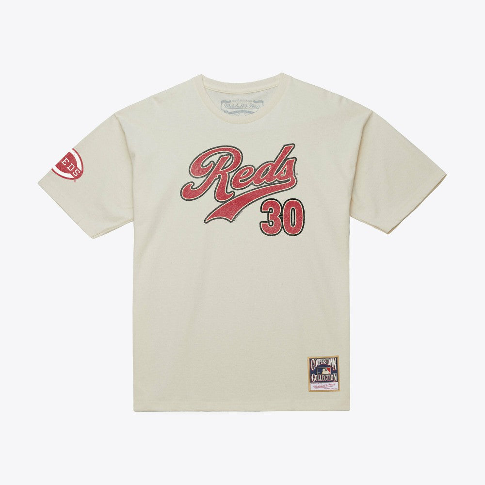 Ken Griffey Jr. Cincinnati Reds Mitchell & Ness Cooperstown Collection Throwback Name & Number T-Shirt - Cream T-shirts