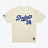 Fernando Valenzuela Los Angeles Dodgers Mitchell & Ness Cooperstown Collection Throwback Name & Number T-Shirt - Cream T-shirts