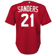 MLB Deion Sanders Cincinnati Reds Mitchell & Ness Youth Cooperstown Mesh Batting Practice Jersey - Red