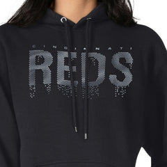 Cincinnati Reds G-III 4Her by Carl Banks Women's Metallic Drop Fleece Hoodie - Black Hoodies