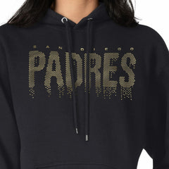 San Diego Padres G-III 4Her by Carl Banks Women's Metallic Drop Fleece Hoodie - Black Hoodies