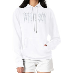Chicago White Sox G-III 4Her by Carl Banks Women's Metallic Drop Fleece Hoodie - White Hoodies