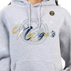 Denver Nuggets G-III 4Her by Carl Banks Women's Shadow Logo Tri-Blend Fleece Hoodie Gray