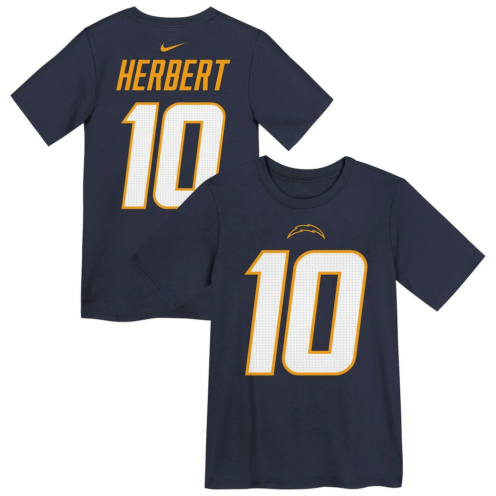 Justin Herbert Los Angeles Chargers Youth Name & Number T-Shirt Navy