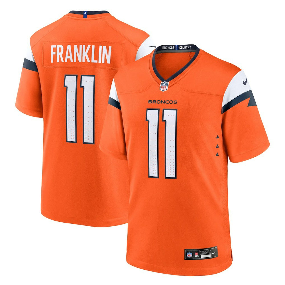 NFL Troy Franklin Denver Broncos Team Game Jersey - Orange
