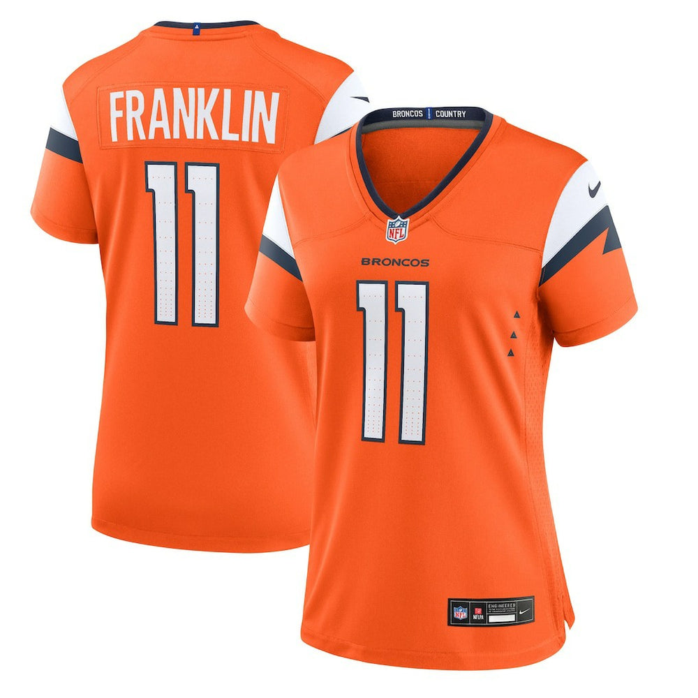 NFL Troy Franklin Denver Broncos Women's Team Game Jersey - Orange