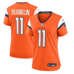 NFL Troy Franklin Denver Broncos Women's Team Game Jersey - Orange