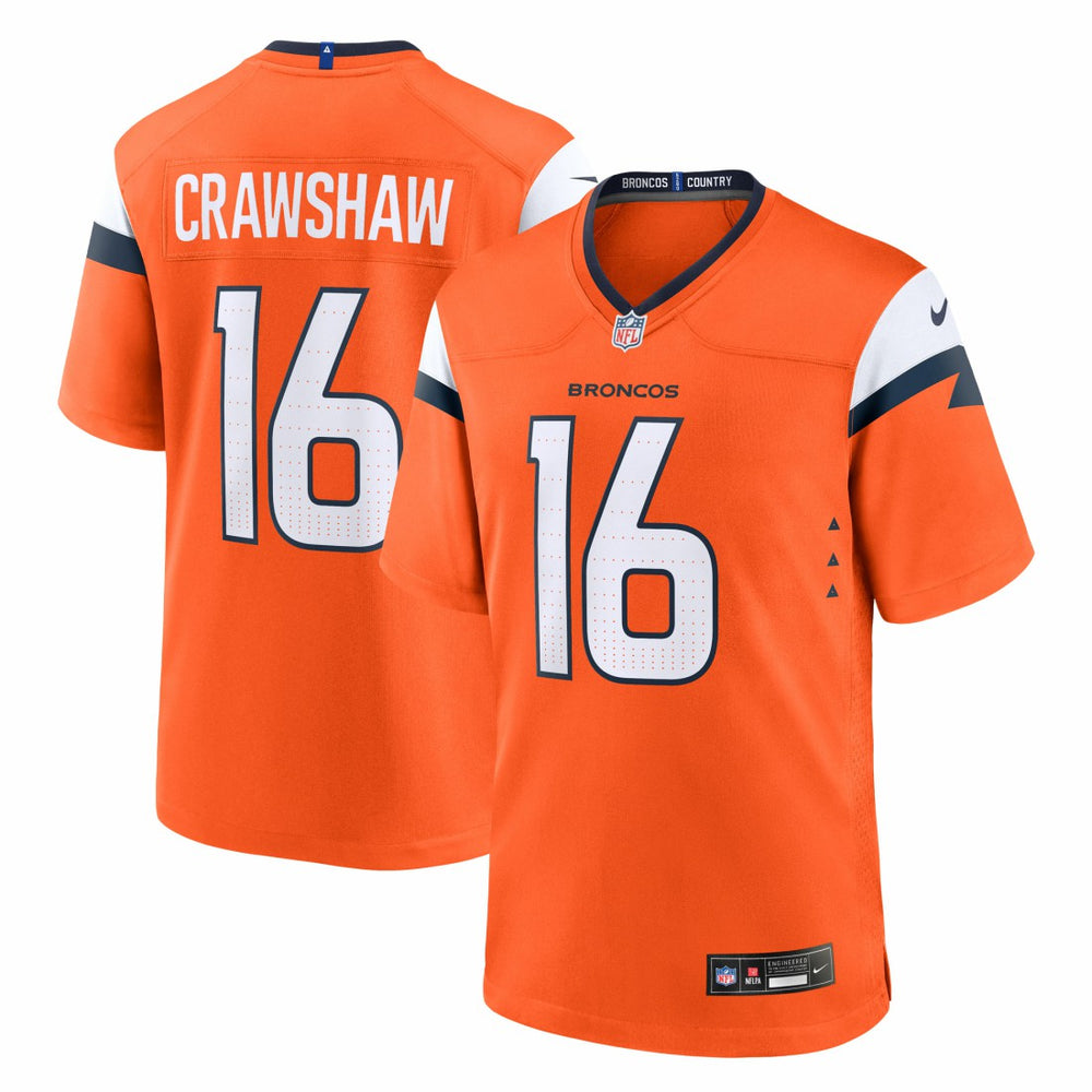 NFL Jeremy Crawshaw Denver Broncos Team Game Jersey - Orange