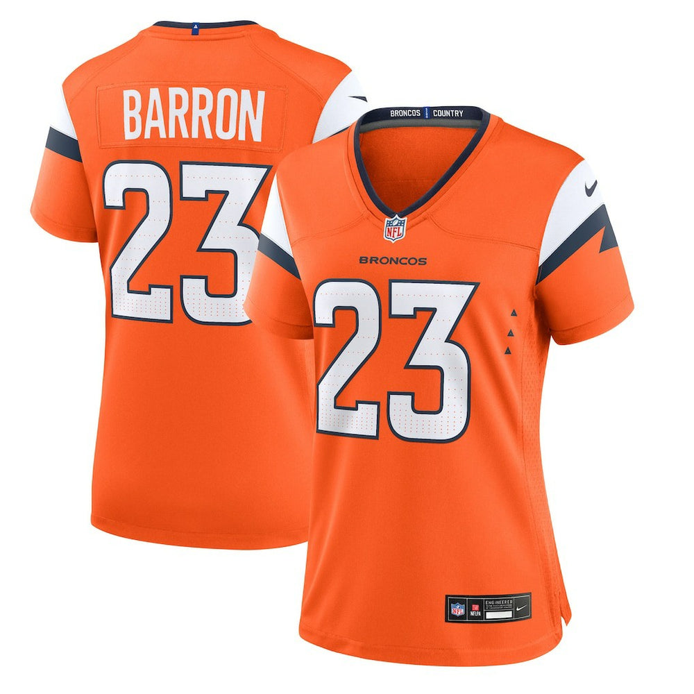 NFL Jahdae Barron Denver Broncos Women's Team Game Jersey - Orange